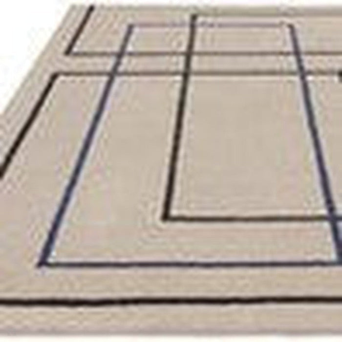 Reef RF19 Outline Modern Geometric Hand-Woven Wool Blue/Beige Rug