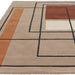 Reef RF20 Tappeto moderno geometrico in lana intrecciata a mano terracotta/beige