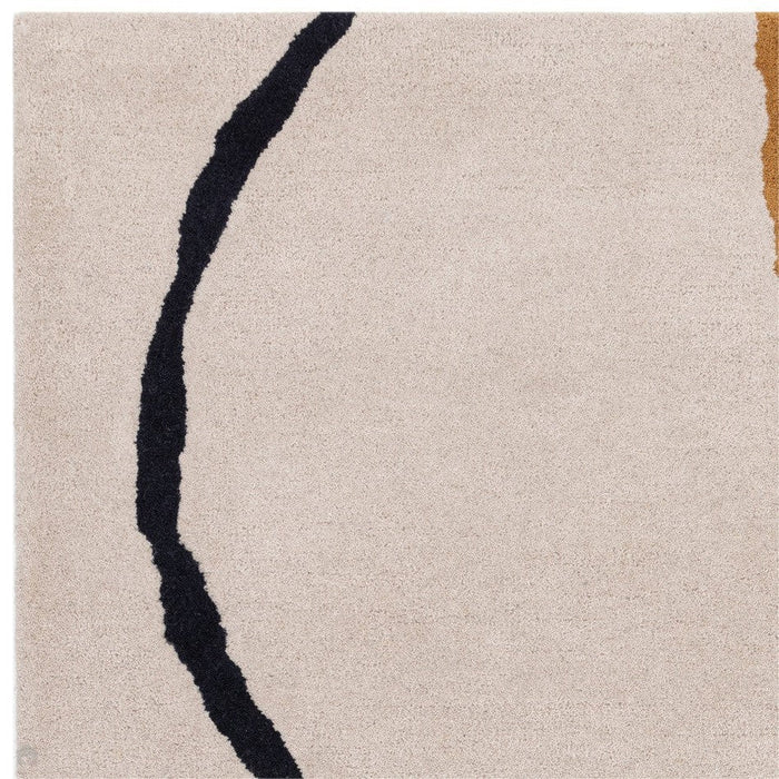 Reef RF22 Linear Modern Geometric Hand-Woven Wool Multicolour/Beige Rug