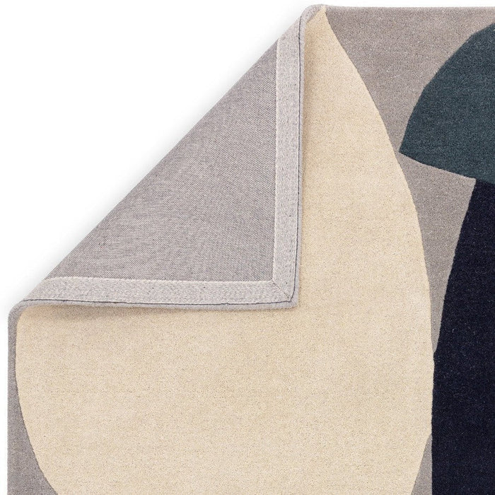 Reef RF25 Mid Century Modern Geometric Hand-Woven Wool Teal/Multi Rug