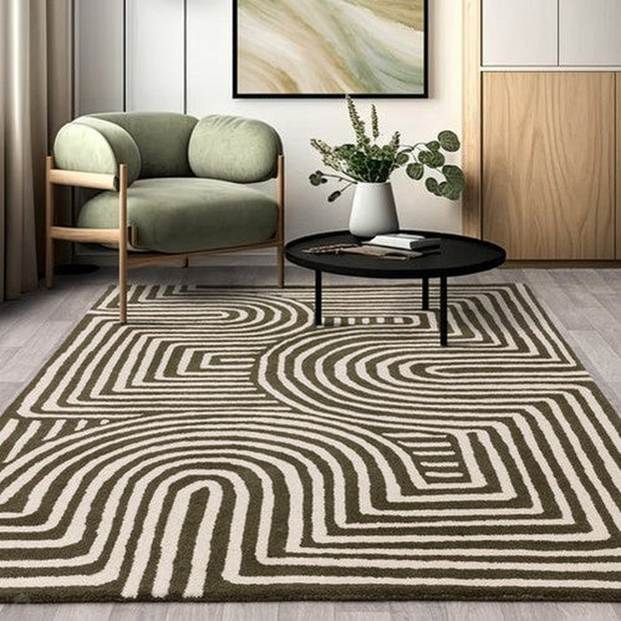 Reef RF30 Curve Modern geometrisch handgeweven wollen bos/multi vloerkleed