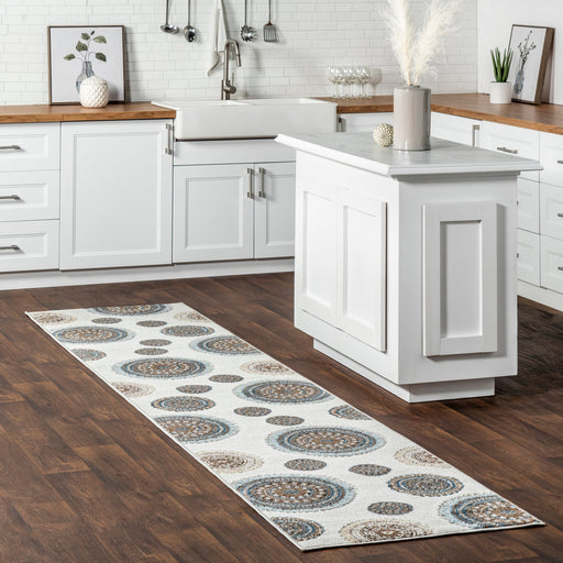 Regal Suzani Area Rug for Indoor and Outdoor Use Beige