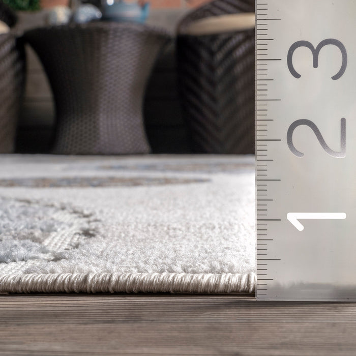 Regal Suzani Area Rug for Indoor and Outdoor Use Beige