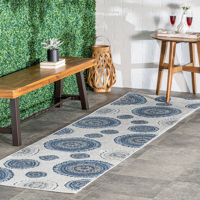 Regal Suzani Area Rug for Indoor and Outdoor Use Blue