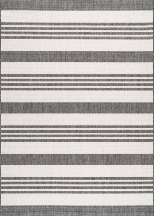 Regency Stripes Light Grey Indoor Outdoor Area Rug 120 cm