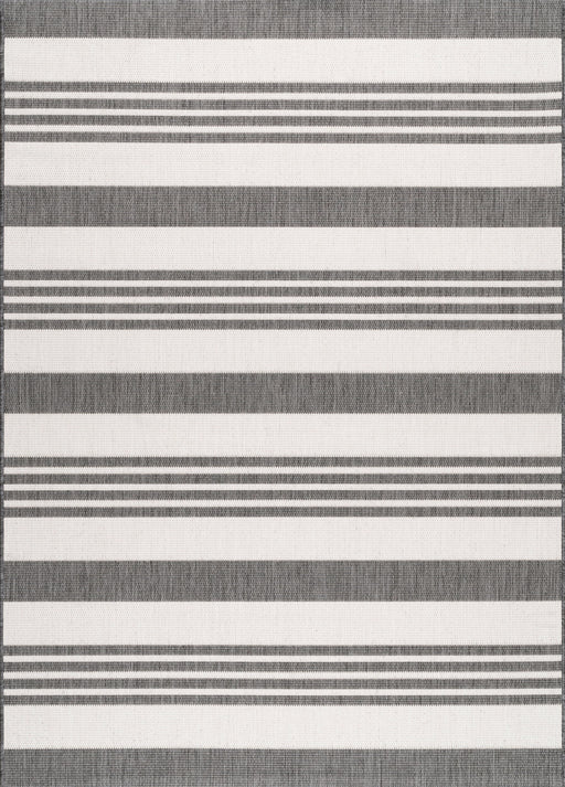 Regency Stripes Light Grey Indoor Outdoor Area Rug 120 cm