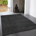 Reko Modern Plain Textured Ribbed Lines Viskoosi/puuvilla Shimmer Flatweave Charcoal matto