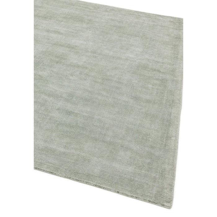 Reko Modern Plain Textured Ribbed Lines Viscose/Cotton Shimmer Flatweave French Grey Rug