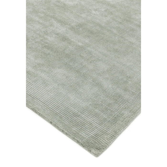 Reko Modern Plain Textured Ribbed Lines Viscose/Cotton Shimmer Flatweave French Grey Rug