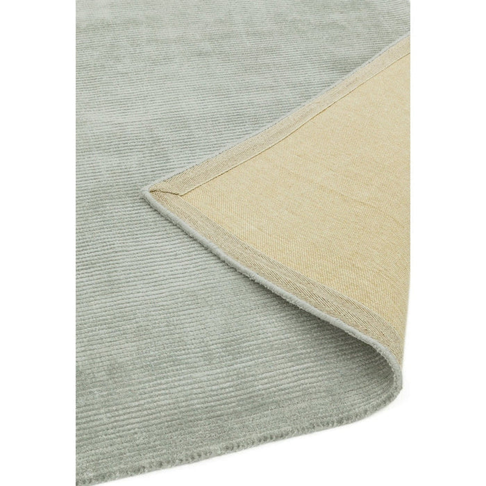 Reko Modern Plain Textured Ribbed Lines Viscose/Cotton Shimmer Flatweave French Grey Rug