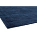 Reko Modern Plain Textured Ribbed Lines Viscose/Cotton Shimmer Flatweave Navy Rug