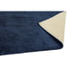 Reko Modern Plain Textured Ribbed Lines Viscose/Cotton Shimmer Flatweave Navy Rug