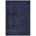 Reko Modern Plain Textured Ribbed Lines Viscose/Cotton Shimmer Flatweave Navy Rug