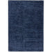 Reko Modern Plain Textured Ribbed Lines Viscose/Cotton Shimmer Flatweave Navy Rug