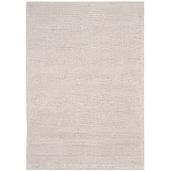 Reko Modern Plain Textured Ribbed Lines Viscose/Cotton Shimmer Flatweave Putty Rug