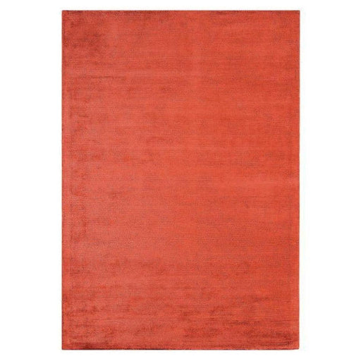 Reko Modern Plain Textured Ribbed Lines Viscose/Cotton Shimmer Flatweave Red Rug