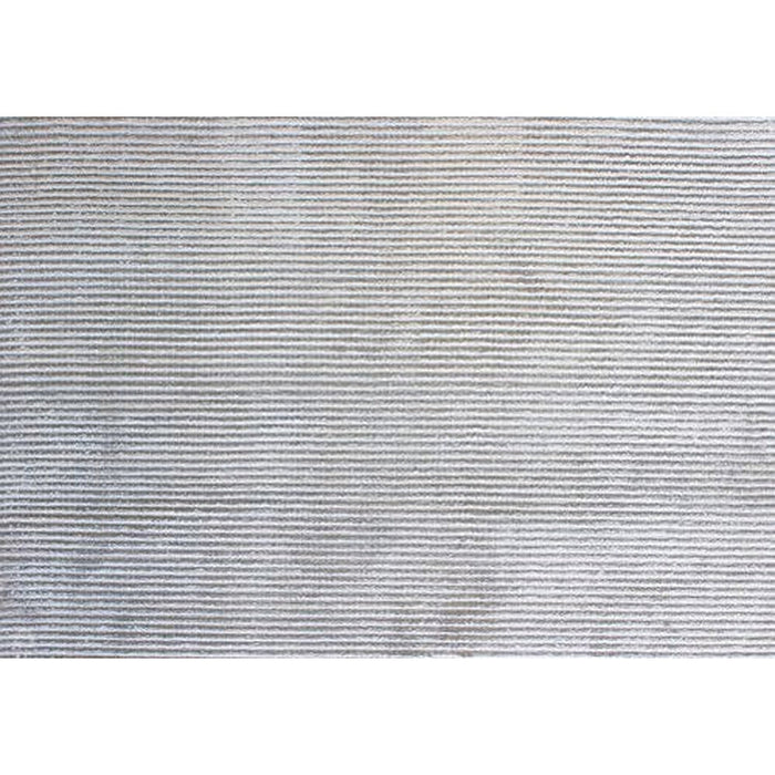 Reko Modern Plain Textured Ribbed Lines Viscose/Cotton Shimmer Flatweave Silver Rug