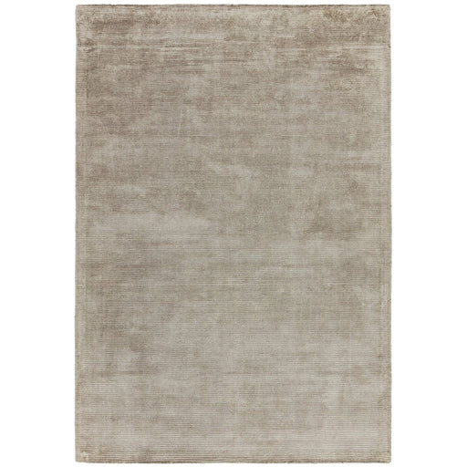 Reko Modern Plain Textured Ribbed Lines Viscose/Cotton Shimmer Flatweave Smoke Rug