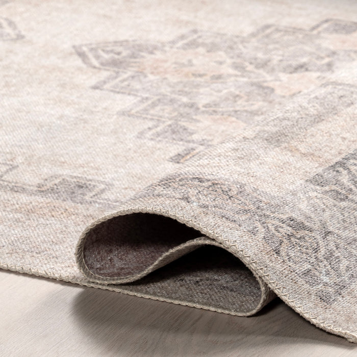 Reversible Beige Washable Area Rug 152x244 cm