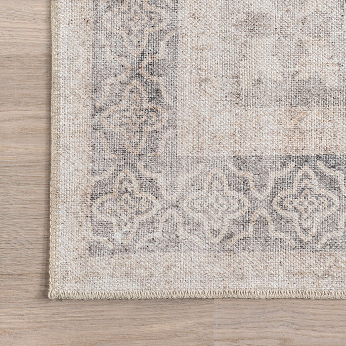 Reversible Beige Washable Area Rug 152x244 cm
