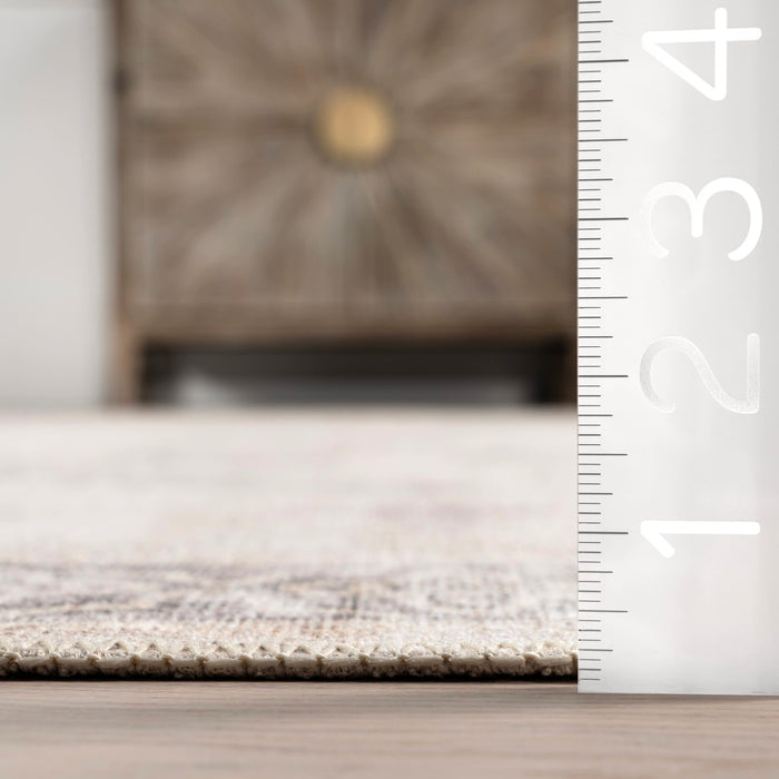 Reversible Beige Washable Area Rug 152x244 cm