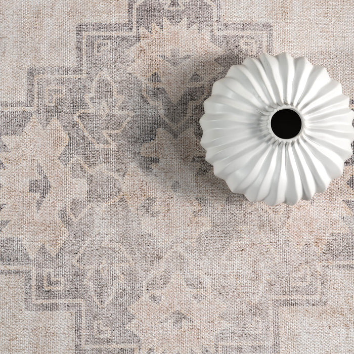 Reversible Beige Washable Area Rug 152x244 cm