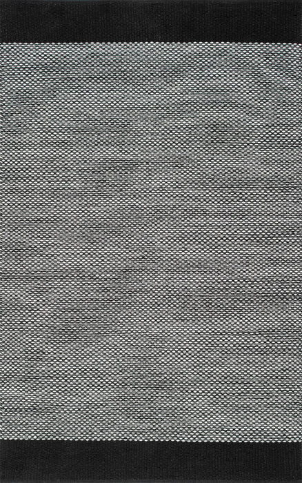 Reversible Black Cotton Flatweave Area Rug 120x180 cm