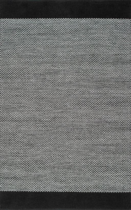 Reversible Black Cotton Flatweave Area Rug 120x180 cm