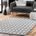 Reversible Cotton Trellis Area Rug 152x213 cm Ivory