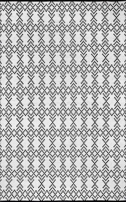 Reversible Cotton Trellis Area Rug 152x213 cm Ivory