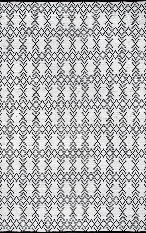 Reversible Cotton Trellis Area Rug 152x213 cm Ivory