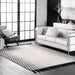 Reversible Faded Crosses Tassel Area Rug 120x180 cm Ivory