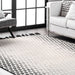 Reversible Faded Crosses Tassel Area Rug 120x180 cm Ivory