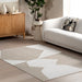 Reversible Geometric Washable Rug 152x244 cm Beige