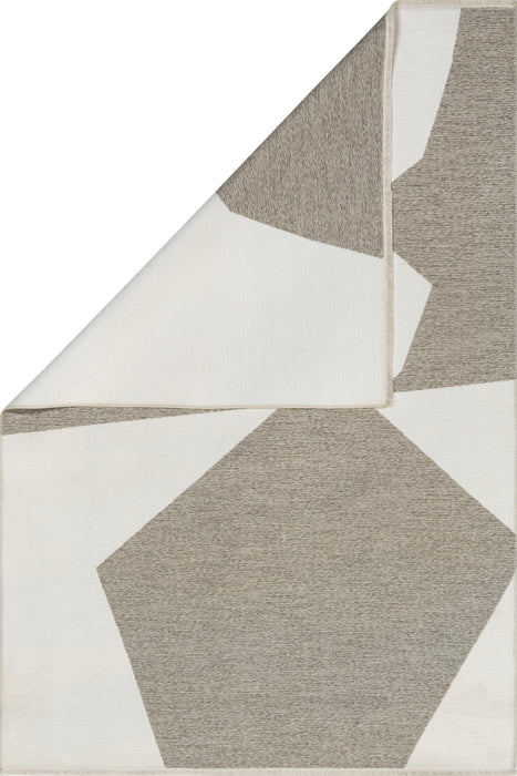 Reversible Geometric Washable Rug 152x244 cm Beige