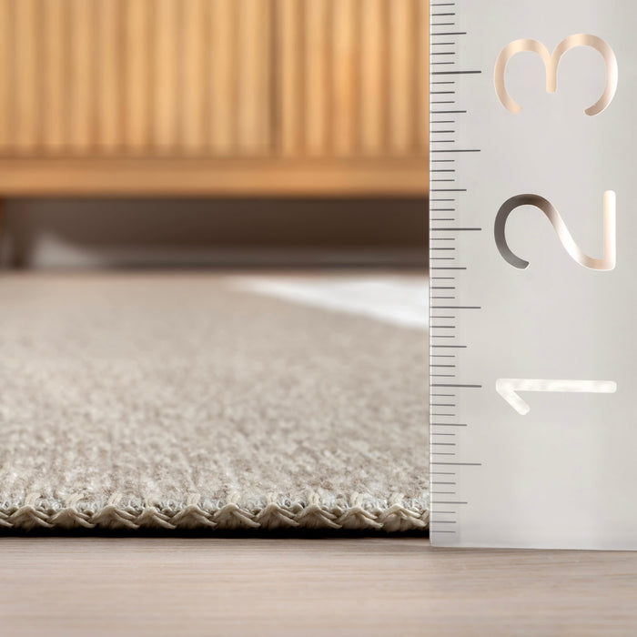 Reversible Geometric Washable Rug 152x244 cm Beige