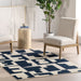 Reversible Geometric Washable Rug 152x244 cm Navy