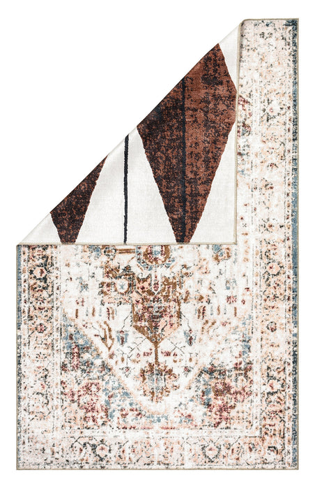 Reversible Hazy Area Rug in Rust and Beige 150 x 240 cm
