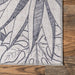 Reversible Navy Grey Washable Tropical Area Rug 140x200 cm