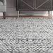 Reversible Striped Indoor Outdoor Rug 120x180 cm Silver