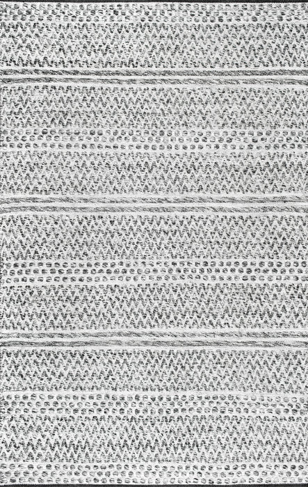 Reversible Striped Indoor Outdoor Rug 120x180 cm Silver