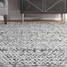 Reversible Striped Indoor Outdoor Rug Silver 160x230 cm