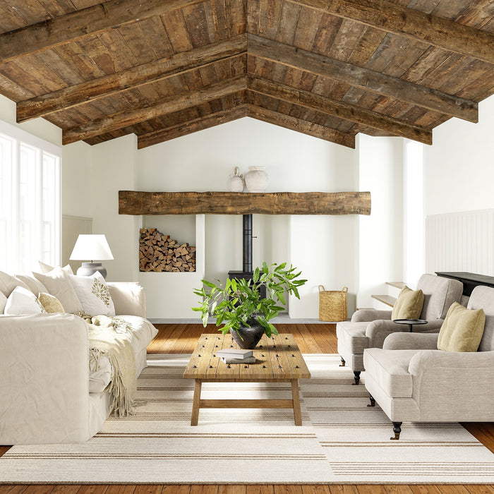 Reversible Striped Wool Area Rug 152Cm x 244Cm