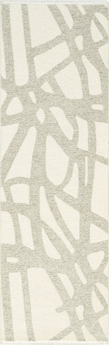 Reversible Washable Abstract Rug in Cream for Modern Spaces