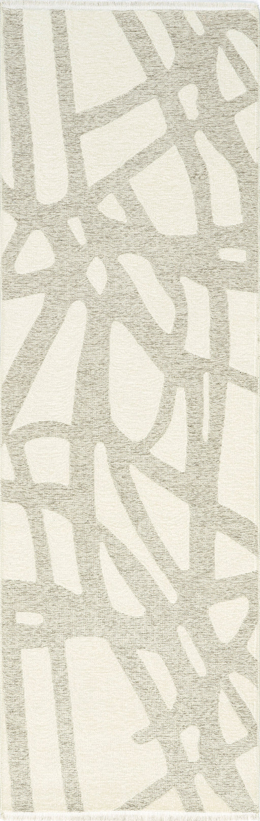 Reversible Washable Abstract Rug in Cream for Modern Spaces