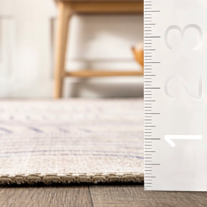 Reversible Washable Area Rug 152 Cm Beige And Navy