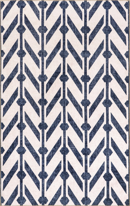 Reversible Washable Area Rug 160 Cm Beige Navy
