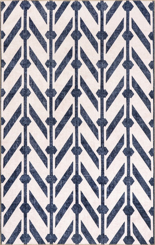Reversible Washable Area Rug 160 Cm Beige Navy
