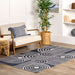 Reversible Washable Area Rug In Beige And Navy Colors