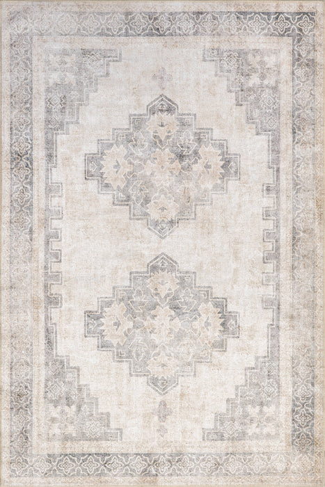 Reversible Washable Beige Area Rug for Versatile Style
